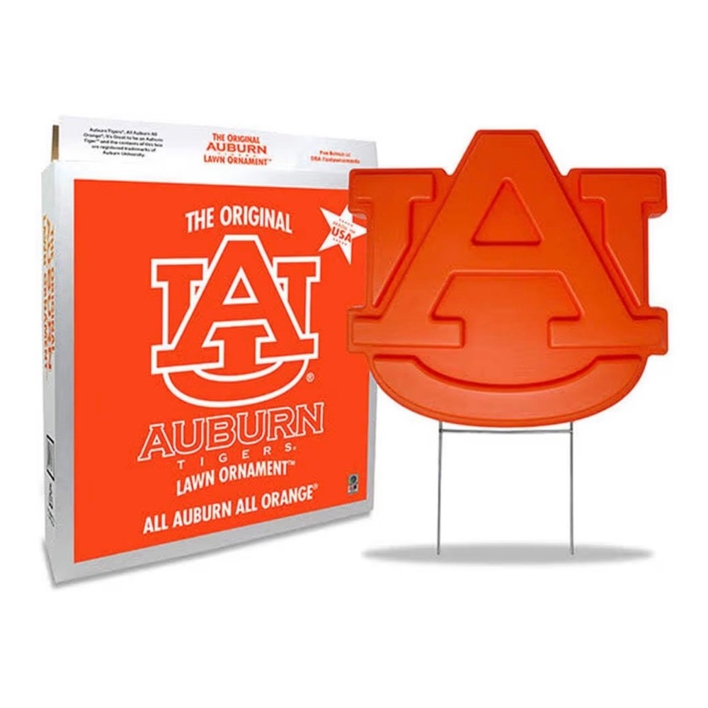 Auburn Tigers Lawn‎ Ornament AU Logo Orange New Yard Sign Stake Made in USA